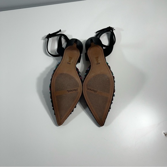 J. Renee Kamilo Black Satin Rhinestone Pumps Pointy Toe Memory Foam Insole 8M - Picture 12 of 13